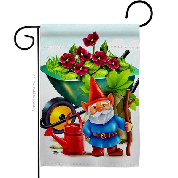 Collection Gnome Floral Double-Sided Decorative Garden Flag, Multi Color G192457-BO